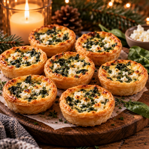 mini-quiches met spinazie en feta
