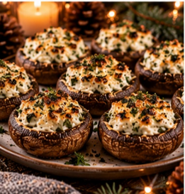 gevulde champignons met kruidenroomkaas